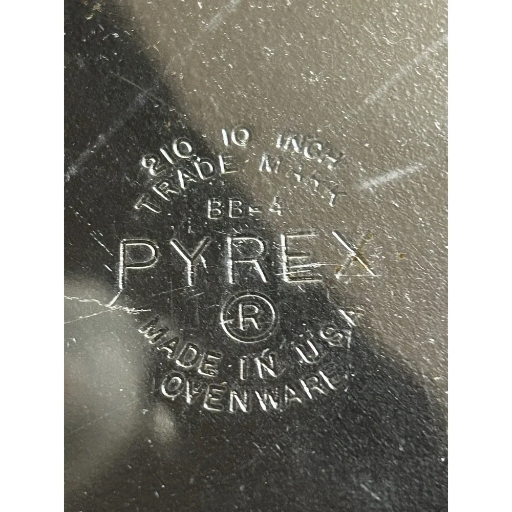 Vintage Pyrex 60s USA‎ #210 Pie Plate Dish 10 Inch Clear Glass Pie Dish Flat Rim